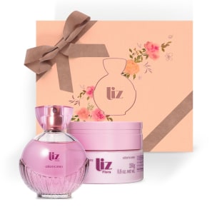 Combo Presente Liz Flora: Desodorante Colônia 100ml + Hidratante Desodorante 250g + Caixa de Presente