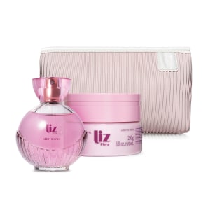 Combo Presente Liz Flora: Desodorante Colônia 100ml + Hidratante Desodorante 250g + Nécessaire