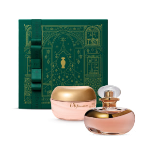 Combo Presente Natal Lily Gardénia: Eau de Parfum 75ml + Creme Corporal 250g + Caixa Presenteável