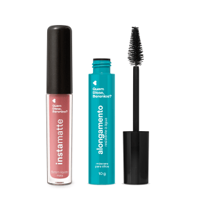 Combo Quem Disse, Berenice?: Máscara de Cílios Resistente è Água 10g + Batom Líquido Rose 4ml