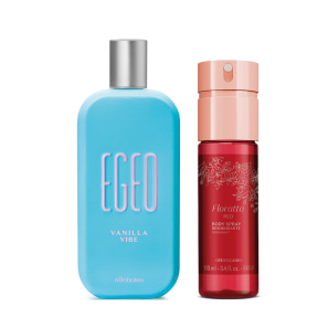 Combo Layering: Egeo Vanilla Vibe Desodorante Colônia 90ml + Body Spray Floratta Red 100ml