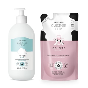 Combo Cuide-se Bem: Loção Corporal Nuvem 400ml + Refil Deleite 350ml