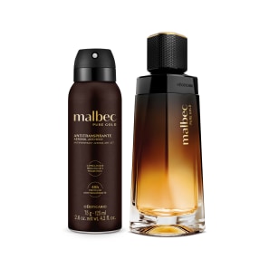 Combo Malbec Pure Gold: Desodorante Colônia 100ml + Desodorante Antitranspirante 75g/125ml