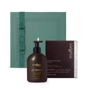 Combo Presente Dia dos Pais Malbec: Hidratante Desodorante 200ml + Sabonete em Barra 2x80g + Caixa Presenteável