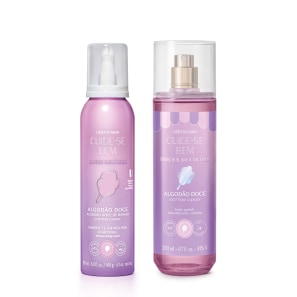 Combo Cuide-se Bem Doces Delírios Algodão Doce: Body Splash 200ml +Sabonete Em Mousse Corporal 150ml