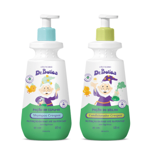 Combo Dr. Botica: Shampoo Infantil Cacheados 3 ABC 400ml + Sabonete Líquido Infantil 400ml
