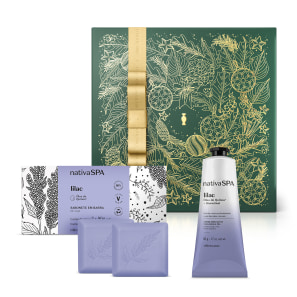 Combo Presente Nativa Spa Lilac: Sabonete Em Barra 2x90g + Creme Para Mãos e Pés 50g + Caixa de Presente