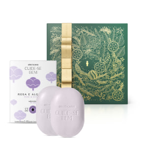 Combo Presente Cuide-se Bem Rosa e Algodão: Sabonete 2x80g + Caixa Presenteável
