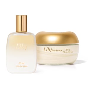 Combo Lily Autocuidado: Creme Acetinado Cashmere 250g + Spray Perfumado para Cabelos Hair Mist 50ml
