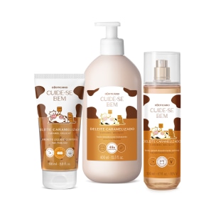 Combo Cuide-se Bem Deleite Caramelizado: Body Splash 200ml + Loção Corporal 400ml + Sabonete Líquido 150ml
