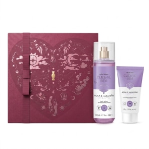 Combo Presente Dia Dos Namorados Cuide-se Bem Rosa E Algodão: Body Splash 200ml + Antitranspirante em Creme 80g