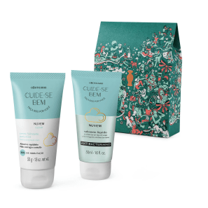 Kit Presente Cuide-se Bem Nuvem: Loção Corporal 75ml + Body Splash 60ml + Creme para Mãos 30g