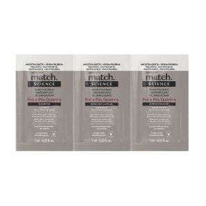 Kit Match Science Pré e Pós-Química : Shampoo 7ml + Máscara Capilar 7ml + Condicionador 7ml