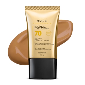 Base Líquida Protetora Com Ácido Hialurônico FPS 70 Make B. Hyaluronic cor 60 30ml