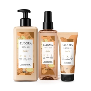 Combo Instance Karité: Manteiga Hidratante Desodorante Corporal 180ml + Spray Perfumado Desodorante Colônia 200ml + Creme Hidratante Desodorante 400ml