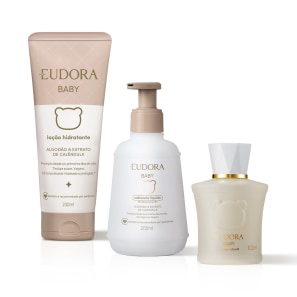 Conjunto Eudora Baby - Água de Colônia 100ml + Sabonete Líquido 200ml + Loção Hidratante 200ml