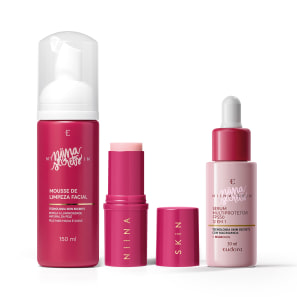 Combo Niina Skin: Mousse De Limpeza 150ml + Balm Hidratante 15g + Sérum Multiprotetor Facial 30ml