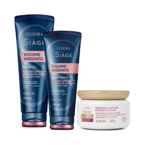 Combo Shampoo Volume Imediato 250ml + Condicionador 200ml + Máscara Resistência Antiqueda 250g
