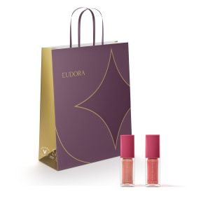 Combo Presente Niina Secrets Gloss Crystal: Gloss Topázio 7ml + Gloss Rubi 7ml + Sacola