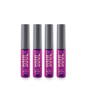 Combo Eudora Soul Tint Mood Batom Líquido Uva (4 Itens)