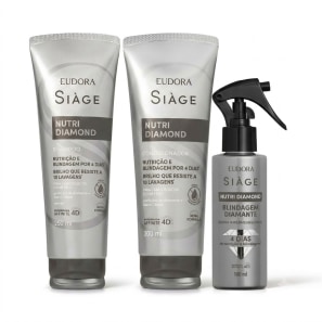 Imagem do produto: Combo Siàge Nutri Diamond: Shampoo 250ml + Condicionador 200ml + Bruma Impermeabilizante 100ml