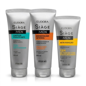 Imagem do produto: Combo Siàge Men: Shampoo Purificante 250ml + Condicionador Hidratação Intensa 200ml + Gel Capilar 150g