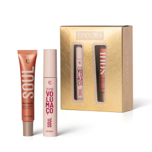 Kit Presente de Natal Eudora Soul: Máscara De Cílios Volumaço 10g + Blush Líquido Pêssego Saudável 15ml