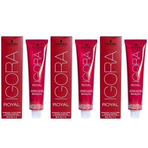 Kit Schwarzkopf Professional Igora Royal 3x Coloração 8-77 Louro Claro Cobre Extra