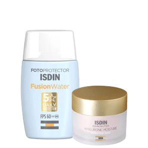 Kit ISDIN Fotoprotector Fusion Water FPS 60 + ISDINCEUTICS Hyaluronic Moisture Sensitive Skin (2 Produtos)