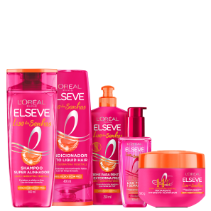 Kit Elseve Liso dos Sonhos Home Care Deluxe