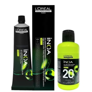 Kit L'Oréal Professionnel Inoa Tintura 60gr + Mini Oxidante 60ML - Coloração nº 3 - Castanho Escuro