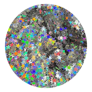 Glitte Estrelas Prata Holográfico