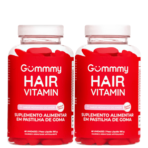 Kit Gummy Hair Vitamin Morango do Amor