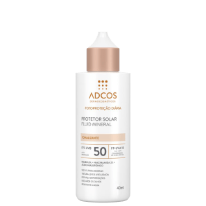 Adcos Fotoproteção Diária Fluid Mineral FPS 50 Tonalizante - Protetor Solar Facial Com Cor 40ml