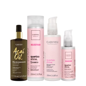 Kit Cadiveu Professional Essentials Quartzo Shine Shampoo Pré-Shampoo Leave-in e Açaí Oil 110 (4 produtos)