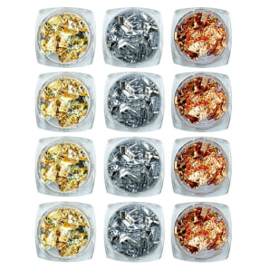 Kit Helen Color Folhas Ouro, Prata e Bronze (12 Unidades)