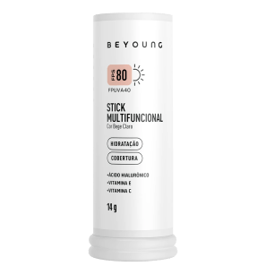 Beyoung FPS 80 Stick Multifuncional Bege Claro - Protetor Solar Facial com Cor