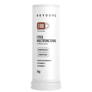Beyoung FPS 80 Stick Multifuncional Bronze Escuro - Protetor Solar Facial com Cor