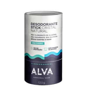 Alva Cristal Natural Sem Cheiro - Desodorante Stick 120g
