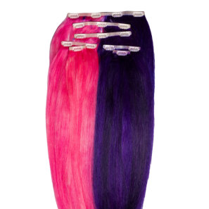 Sage - Aplique de tic tac 45cm cabelos humanos coloridos