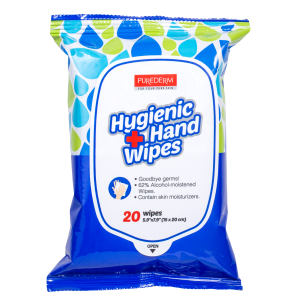Purederm Hygienic + Hand Wipes - Lenço de Limpeza (20 Unidades)