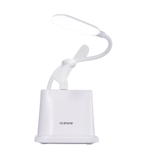 Océane Fan Desk Lamp Branca com Ventilador - Luminária de Mesa