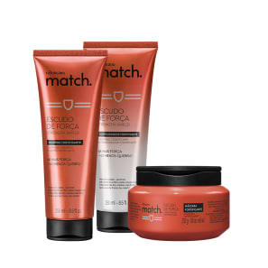 Combo Match Força: Shampoo, 250 ml + Condicionador, 250 ml + Máscara, 250 g
