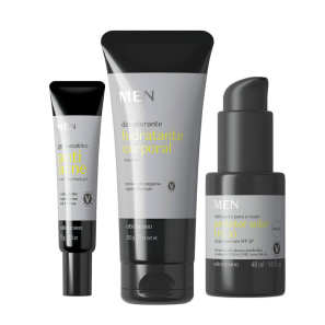 Combo MEN: Loção Desodorante Hidratante 200g + Gel Facial Secativo para Espinhas 15g + Protetor Solar Facial FPS30 48ml