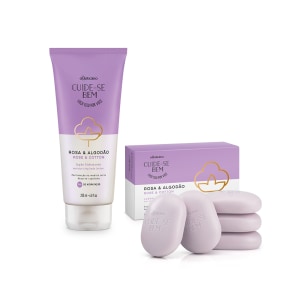 Combo Presente Cuide-se Bem Rosa e Algodão