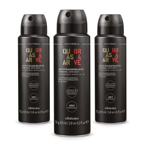 Combo Quasar Brave: Desodorante Antitranspirante Aerossol 75g/125ml (3 unidades)