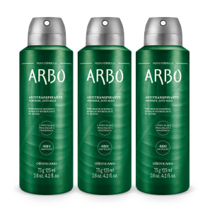 Combo Arbo: Desodorante Antitranspirante Aerossol 75g/125ml (3 unidades)
