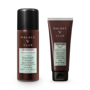 Combo Presente Malbec Sensitive Club: Espuma de Barbear 200ml + Balm Pós Barba 100g
