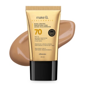 Base Líquida Protetora Make B. Hyaluronic FPS 70 cor 25, 30 ml