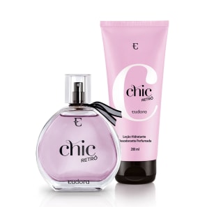 Conjunto Chic Chérie Eudora Feminino - Colônia Desodorante 95ml + Loção Hidratante